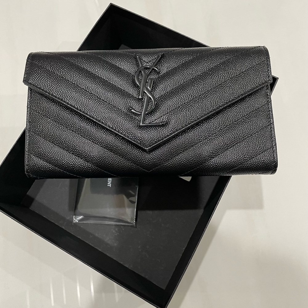 Authentic Monogram Black YSL Wallet